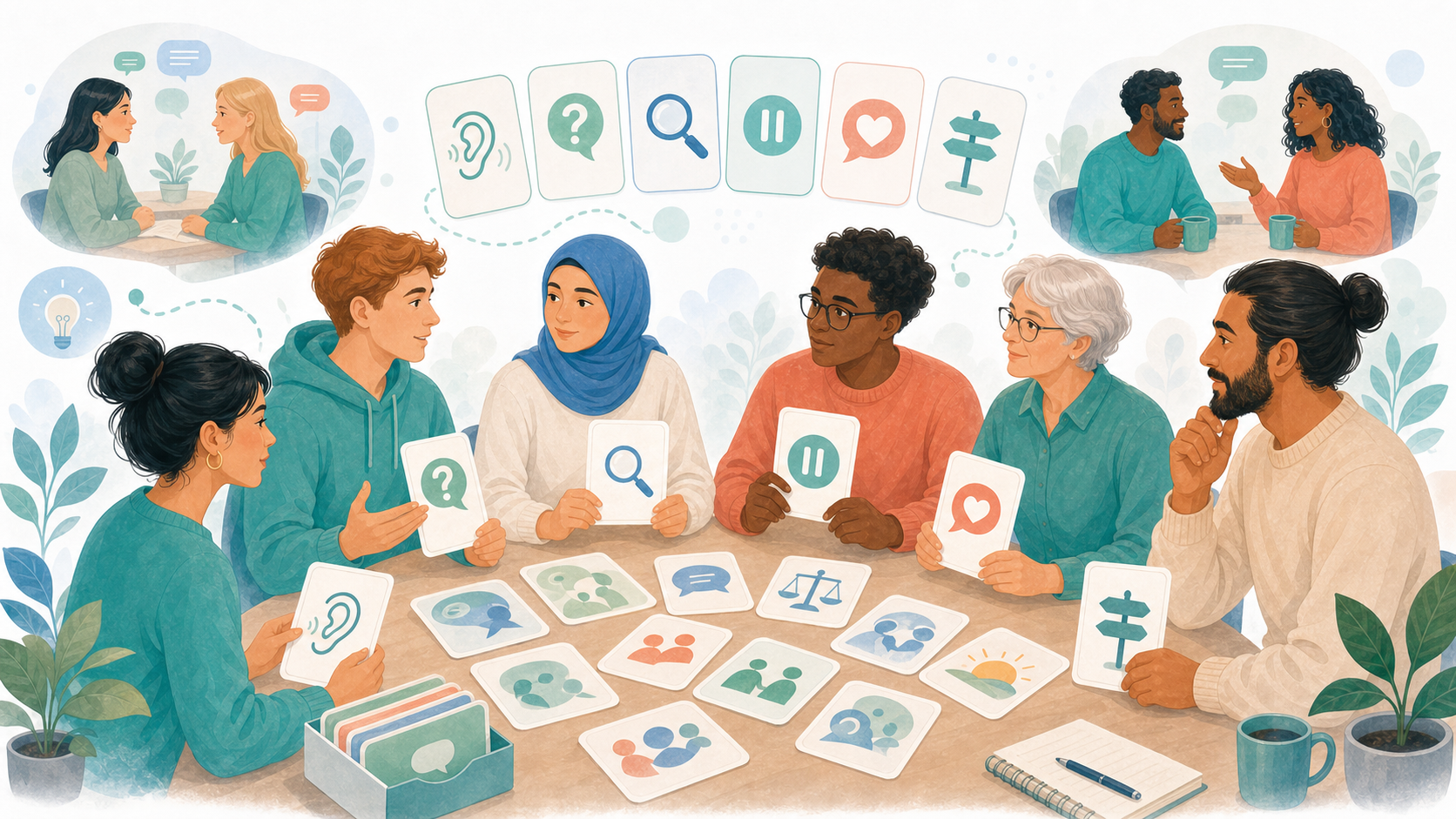 Unieke illustratie bij Gesprekskaartjes